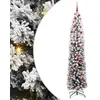 Image de vidaXL vidaXL Sapin de Noël artificiel Vert et blanc 210 cm PVC