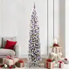Image de vidaXL vidaXL Sapin de Noël artificiel Vert et blanc 210 cm PVC