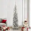 Image de vidaXL Vidaxl Sapin De Noël Mince Avec 300 Led Vert 240 Cm Plastique Et Métal
