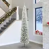 Image de vidaXL vidaXL Sapin de Noël artificiel with LEDs Vert et blanc 300 cm PVC