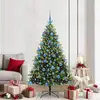 Image de vidaXL vidaXL Sapin de Noël Artificiel Pliable 300 LEDs Vert 180 cm PVC et PE