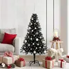 Image de vidaXL Sapin de NoÃ«l avec 150 LED avec support Noir 150 cm PVC
