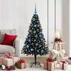 Image de vidaXL Sapin de NoÃ«l avec 150 LED avec support Noir 150 cm PVC