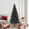 Image de vidaXL Sapin de NoÃ«l avec 300 LED avec support Noir 180 cm PVC