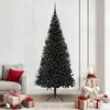 Image de vidaXL Sapin de NoÃ«l avec 300 LED avec support Noir 210 cm PVC