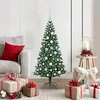 Image de vidaXL Sapin de NoÃ«l artificiel prÃ©-Ã©clairÃ© Vert 120cm PVC et mÃ©tal