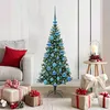 Image de vidaXL Sapin de NoÃ«l artificiel prÃ©-Ã©clairÃ© Vert 120cm PVC et mÃ©tal