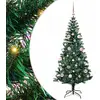 Image de vidaXL Sapin de NoÃ«l artificiel prÃ©-Ã©clairÃ© Vert 150 cm PVC et mÃ©tal