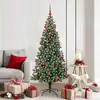 Image de vidaXL Sapin de NoÃ«l artificiel prÃ©-Ã©clairÃ© Vert 180 cm PVC et mÃ©tal