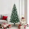 Image de vidaXL Sapin de NoÃ«l artificiel prÃ©-Ã©clairÃ© Vert 180 cm PVC et mÃ©tal
