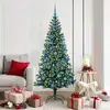 Image de vidaXL vidaXL Sapin de Noël artificiel pré-éclairé Vert 180 cm PVC et métal