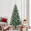 Image de vidaXL Sapin de NoÃ«l artificiel prÃ©-Ã©clairÃ© Vert 210 cm PVC et mÃ©tal