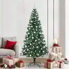 Image de vidaXL vidaXL Sapin de Noël artificiel pré-éclairé Vert 210 cm PVC et métal