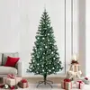 Image de vidaXL Sapin de NoÃ«l artificiel prÃ©-Ã©clairÃ© Vert 240cm PVC et mÃ©tal