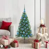Image de vidaXL Sapin de NoÃ«l artificiel prÃ©-Ã©clairÃ© Vert 120 cm PVC