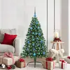 Image de vidaXL Sapin de NoÃ«l artificiel prÃ©-Ã©clairÃ© Vert 150 cm PVC