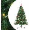 Image de vidaXL Sapin de NoÃ«l artificiel prÃ©-Ã©clairÃ© with LEDs Vert 150 cm PVC