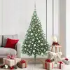 Image de vidaXL Sapin de NoÃ«l artificiel prÃ©-Ã©clairÃ© Vert 180 cm PVC