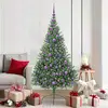 Image de vidaXL Sapin de NoÃ«l artificiel prÃ©-Ã©clairÃ© Vert 180 cm PVC