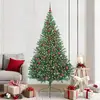 Image de vidaXL Sapin de NoÃ«l artificiel prÃ©-Ã©clairÃ© Vert 210 cm PVC