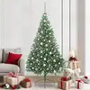 Image de vidaXL Sapin de NoÃ«l artificiel prÃ©-Ã©clairÃ© Vert 210 cm PVC