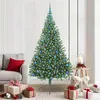 Image de vidaXL Sapin de NoÃ«l artificiel prÃ©-Ã©clairÃ© Vert 210 cm PVC