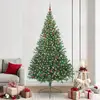 Image de vidaXL Sapin de NoÃ«l artificiel prÃ©-Ã©clairÃ© Vert 240 cm PVC