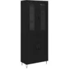 Image de vidaXL Haut Armoire ChÃªne blanc et noir 69,5 x 34 x 180 cm