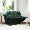 Image de vidaXL Couverture en Fourrure de Lapin SynthÃ©tique Vert foncÃ©