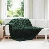 Image de vidaXL Couverture en Fourrure de Lapin SynthÃ©tique 4 pcs Vert foncÃ©