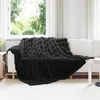 Image de vidaXL Couverture en Fourrure de Lapin SynthÃ©tique 4 pcs Noir