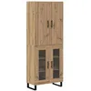 Image de vidaXL Haut Armoire 2 pcs ChÃªne artisanal Bois AgglomÃ©rÃ© et Verre