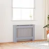 Image de vidaXL vidaXL Cache-Radiateur 2 pcs Gris 112 x 19 x 81.5 cm Bois d'ingénierie