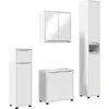 Image de vidaXL Vidaxl Ensemble De Mobilier De Salle De Bain 4 Pcs Blanc Brillant