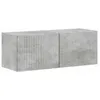 Image de vidaXL Meuble TV mural 2 pcs BÃ©ton 60 x 31 x 29.5 cm Bois d'ingÃ©nierie