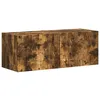 Image de vidaXL Meuble TV mural 2 pcs ChÃªne fumÃ© 60 x 31 x 29.5 cm