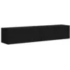 Image de vidaXL Meuble TV mural 2 pcs Noir 60 x 31 x 29.5 cm Bois d'ingÃ©nierie