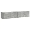Image de vidaXL Meuble TV mural 2 pcs BÃ©ton 60 x 31 x 29.5 cm Bois d'ingÃ©nierie
