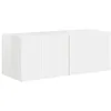 Image de vidaXL Meuble TV mural Montage mural Blanc Brillant 60 x 31 x 29.5 cm
