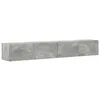 Image de vidaXL Meuble TV mural 2 pcs BÃ©ton 60 x 31 x 29.5 cm Bois d'ingÃ©nierie