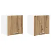 Image de vidaXL Armoire suspendue avec porte Riga 2 pcs ChÃªne Artisan et Blanc