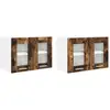 Image de vidaXL vidaXL Armoire suspendue Riga 2 pcs Chêne fumé 60 x 31 x 40 cm