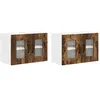Image de Vidaxl Meuble Mural De Cuisine 2 Pcs ChÃªne FumÃ© 60 X 31 X 40 Cm