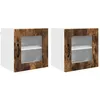 Image de Vidaxl Meuble Mural De Cuisine 2 Pcs ChÃªne FumÃ© 40 X 31 X 40 Cm
