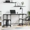 Image de vidaXL Vidaxl Bureau Chêne Noir 140 X 50 X 75 Cm Bois D'ingénierie