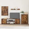 Image de Vidaxl Ensemble De Meuble Tv 4 PiÃ¨ces Montage Mural 4 Pcs ChÃªne FumÃ©