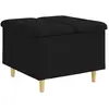 Image de vidaXL vidaXL Tabouret bouton avec coussin Noir 60 x 60 x 45 cm tissu