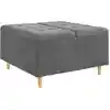 Image de vidaXL vidaXL Tabouret bouton avec coussin Gris foncé 80 x 80 x 45 cm Velours