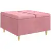 Image de vidaXL vidaXL Tabouret bouton avec coussin Rose 80 x 80 x 45 cm Velours