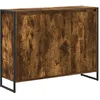 Image de vidaXL Meuble d'appoint ChÃªne FumÃ© 96,5 x 30 x 75 cm Bois d'ingÃ©nierie